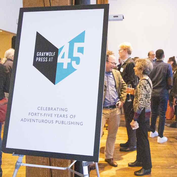 Supporters celebrating Graywolf at 45 in Portland
